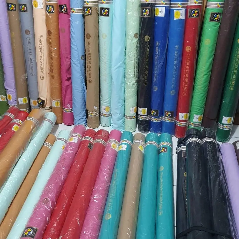 Kain katun oxford Sari Warna polos Grade A bahan baju seragam sekolah