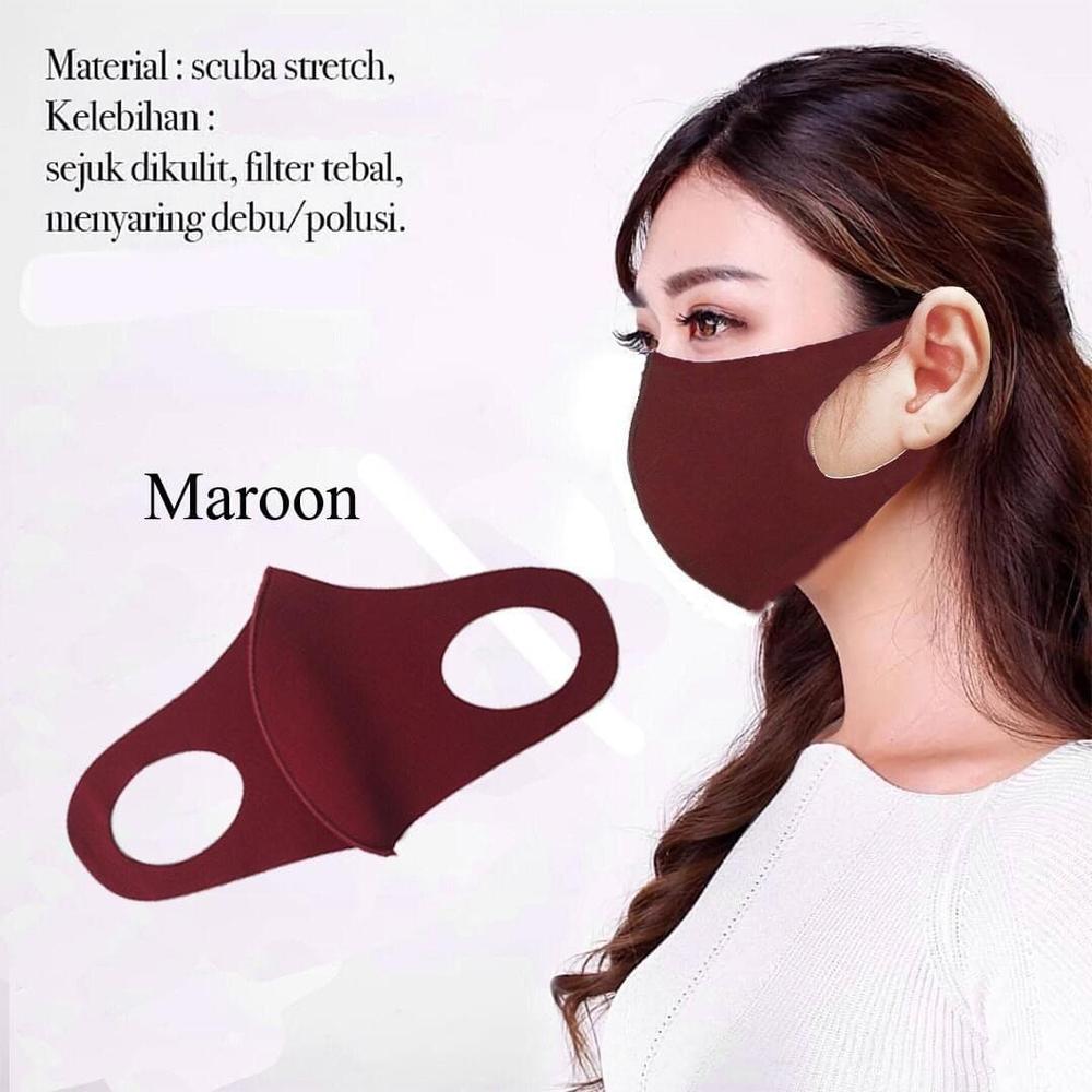 Masker Scuba Polos Dewasa Maroon