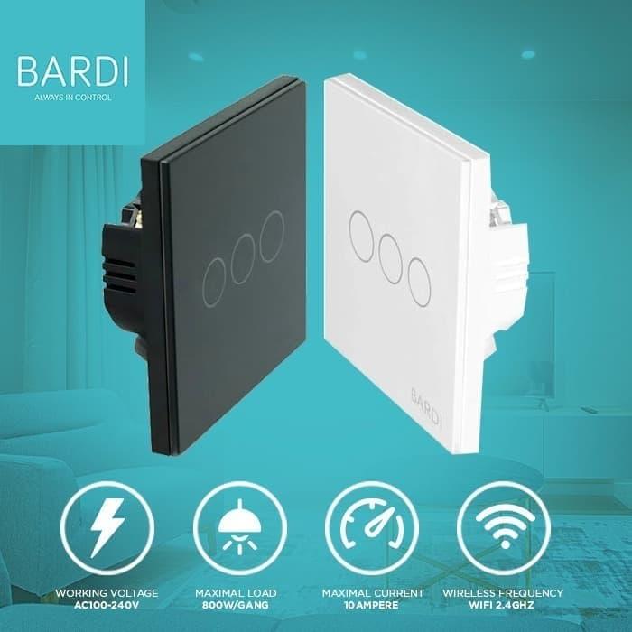 BARDI Smart Wall Switch 3 Gang Saklar Sentuh Touch Wifi Otomatis IoT 3