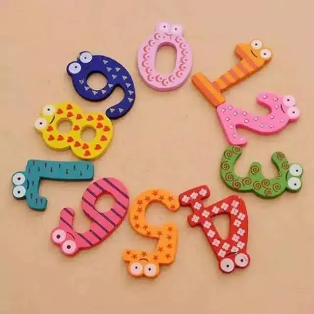 RW090 Magnet Kulkas Angka 0-9 Toal 10 Angka Bahan Kayu Edukasi Anak