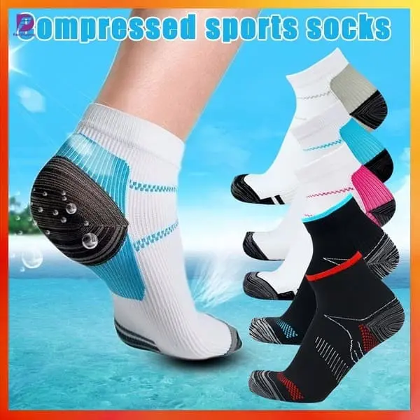Kaos Kaki Kompresi 1 Pasang Pereda Nyeri Tumit Kaki Elastis Breathable