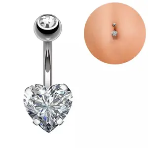 Piercing Belly stainless Love daimond