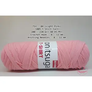 Benang Rajut Kaos (Onitsuga TYarn / T-shirt Yarn - Light Pink)