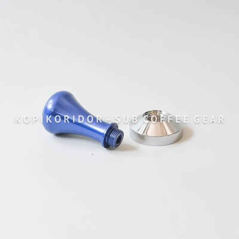 Tamper Kopi Espresso Coffee Stainless Steel - Blue Handle 51mm 3