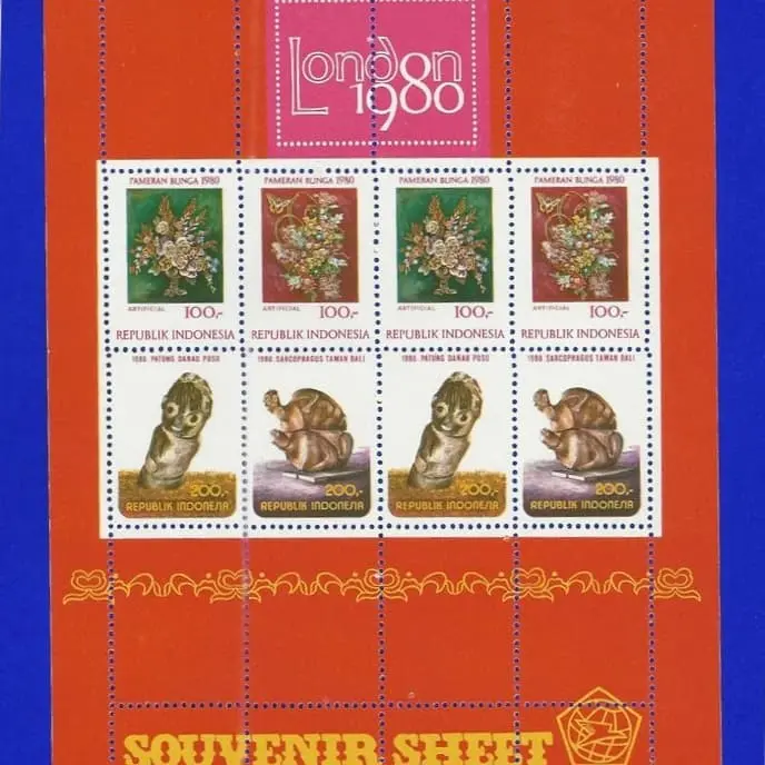 Perangko/Prangko Indonesia. SS 42. 1980. PAMERAN FILATELI LONDON