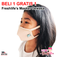 Gambar YooBerry BELI 1 GRATIS 1 Freshlife's Masker Dewasa Kain Premium Scuba Skuba - Nude dari Berry Baby Kota Bandung 1 Tokopedia
