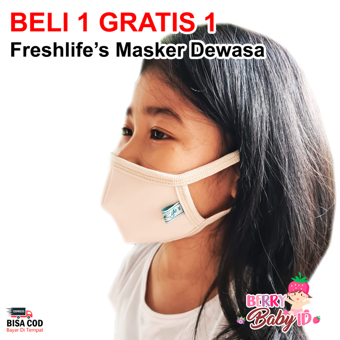 Gambar YooBerry BELI 1 GRATIS 1 Freshlife's Masker Dewasa Kain Premium Scuba Skuba - Nude dari Berry Baby Kota Bandung Tokopedia