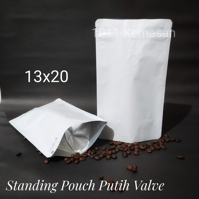 Gambar standing pouch Alumunium foil 150gr kopi +valve dari fifi kemasan Kota Administrasi Jakarta Timur Tokopedia