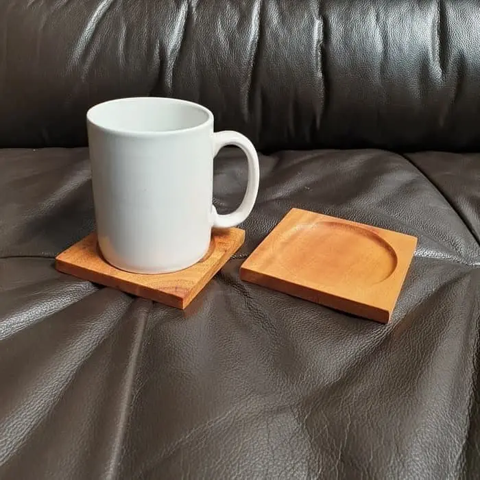 Eco wood coaster 10 x 10cm tatakan gelas kayu