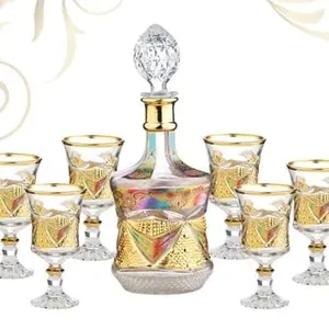Wine set 7's Colour Gold Art Motif