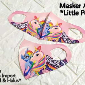 MASKER BAHAN SCUBA MOTIF LITTLE PONY KUDA PONNY LUCU ADEM TIDAK PENGAP