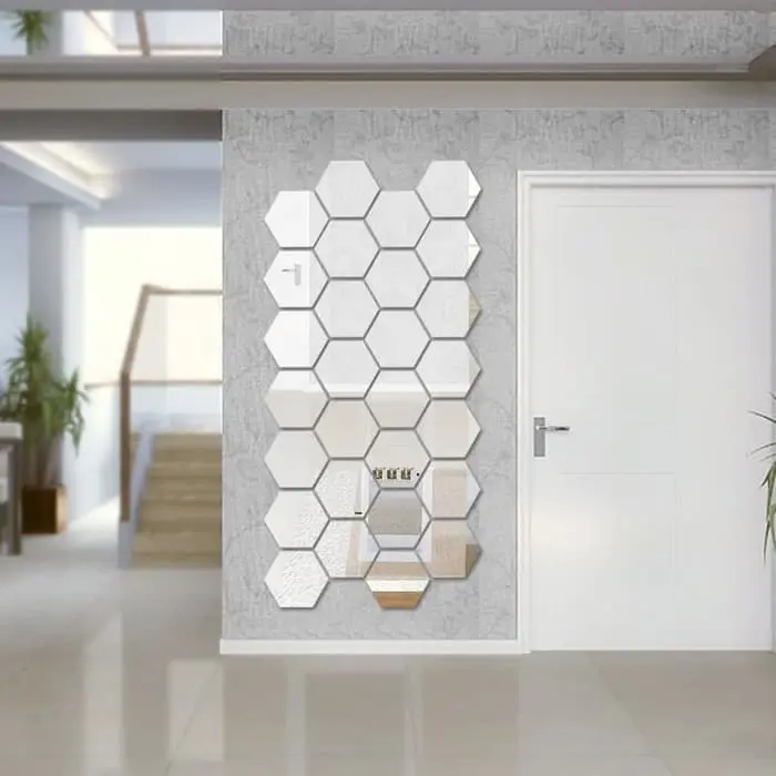 Hiasan Dinding Acrylic HEXAGONAL Impor Mirror Wall Stiker 0