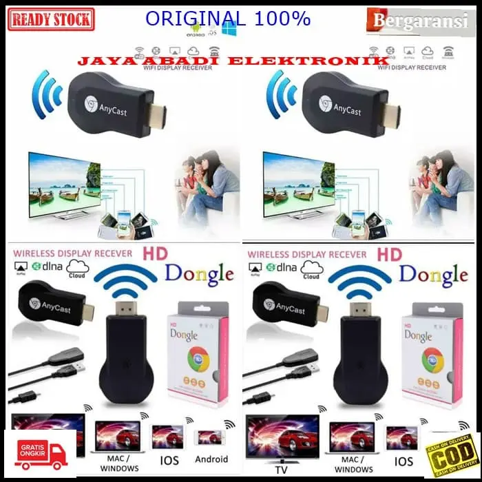 J160 ORI 100% anycast hd dongle hdmi penghubung penyambung hp handpho