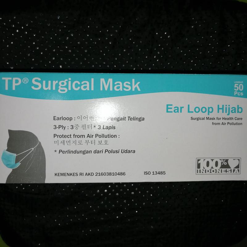 masker hijab TP. Surgical mask 3 ply headloop - Shop | Tokopedia