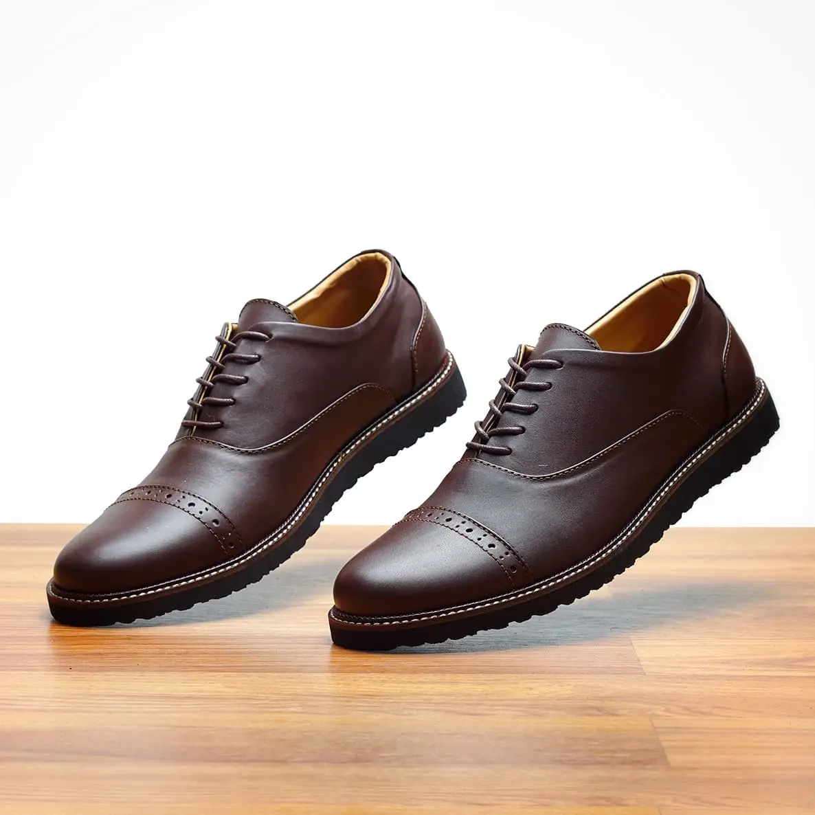 Sepatu Pantofel Kerja Pria Kulit Asli J4ZZY OXFORD DARK BROWN 1.0