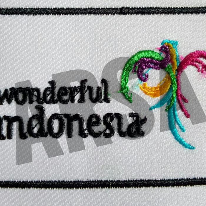 Gambar Emblem patch bordir logo wonderful indonesia di toko agenforedijogja dari ARSA BORDIR JOGJA Kab. Sleman Tokopedia