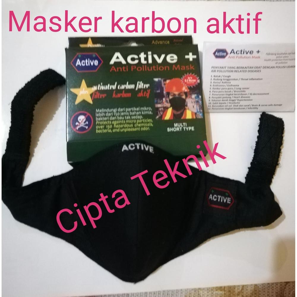 Masker filter karbon aktif Active + Multi Short Type pendek Saring Debu Asap untuk Pengendara Motor