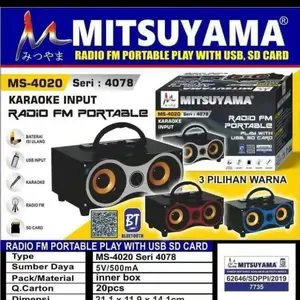 Speaker Radio FM Portable With USB SD Card Mitsuyama MS-4020 Seri 4078