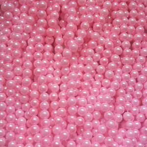 Mutiara ringan 6 mm Pink bulat bulat