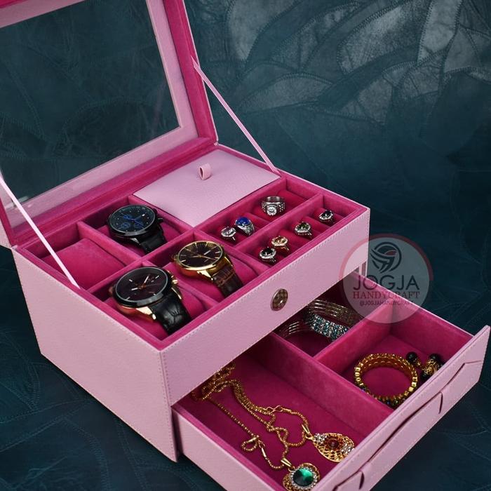 Gambar Box 3in1 Susun | Box Jam kombinasi Tempat Accesories dari Jogja Handycraft_NEW Kab. Bantul Tokopedia
