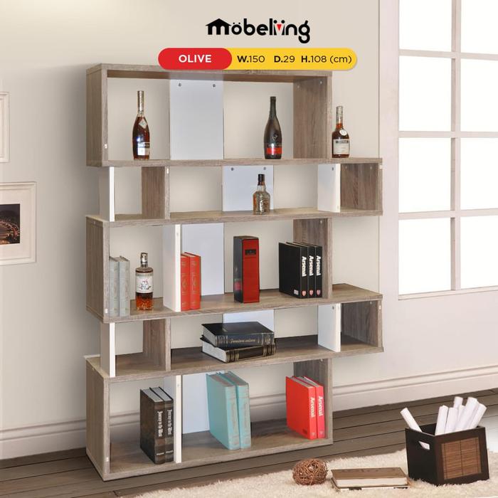 Gambar Mobeliving - Rak Buku Olive furniture dari Mobeliving Furniture Kab. Bogor Tokopedia