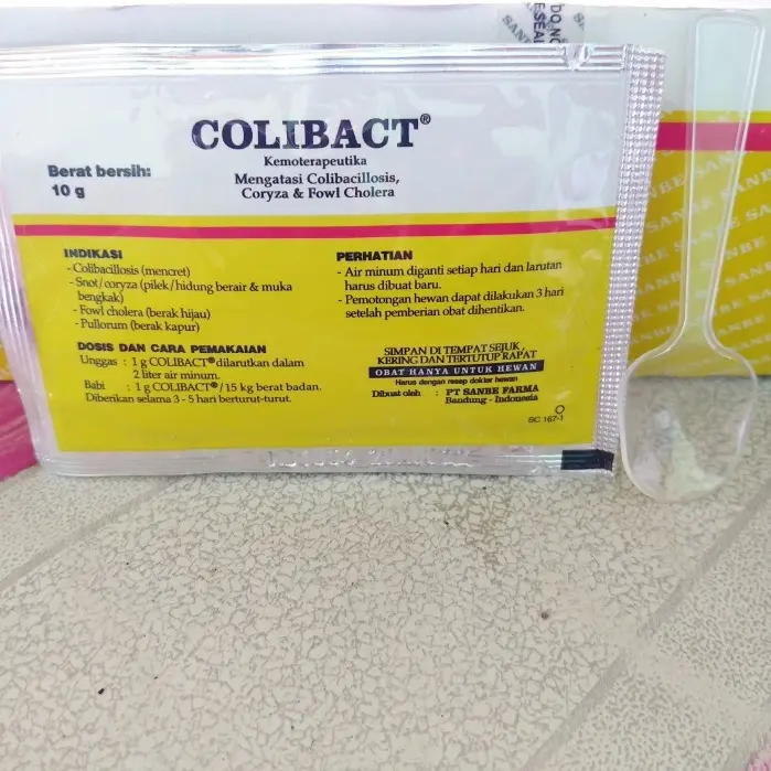 COLIBACT 10gr obat mencret, flu, hidung berair, berak kapur Ayam, Babi 1