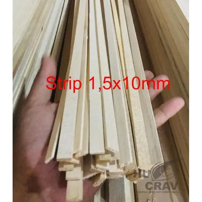 Balsa strip 1,5mmx10mmx500mm aeromodelling kayu balsa stik maket arsi