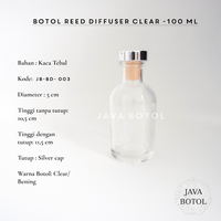 Gambar Botol Reed Diffuser CLEAR Transparan 100 mL - Silver dari Java Botol Kota Surabaya 1 Tokopedia