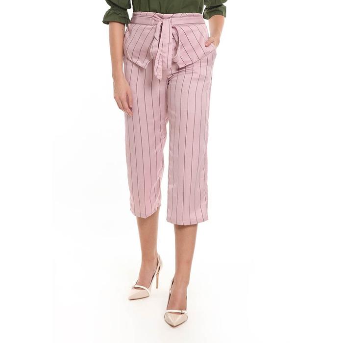 Gambar Basix - Clover Culotte Stripe Pink - Kulot Salur Tali Pinggang dari Mal Golden Truly Store Kota Administrasi Jakarta Utara Tokopedia