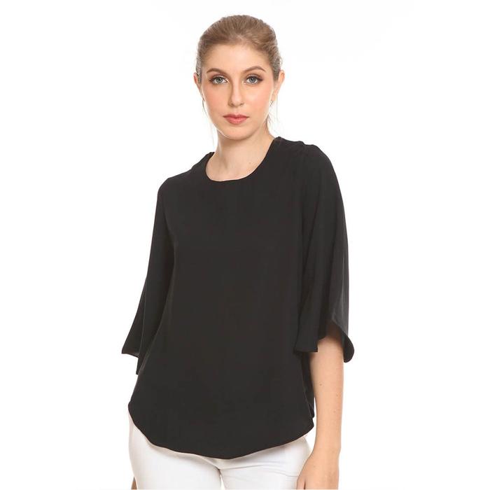 Gambar Basix - Axel Blouse Black - Atasan Hitam Lengan Terompet O-Neck dari Mal Golden Truly Store Kota Administrasi Jakarta Utara Tokopedia