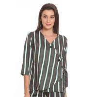 Gambar Basix - Bruin Blouse Top Green - Atasan Satin Hijau Stripe dari Mal Golden Truly Store Kota Administrasi Jakarta Utara 4 Tokopedia