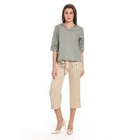 Gambar Basix - Clover Culotte Stripe Cream - Kulot Salur Krem Tali Pinggang dari Mal Golden Truly Store Kota Administrasi Jakarta Utara 4 Tokopedia