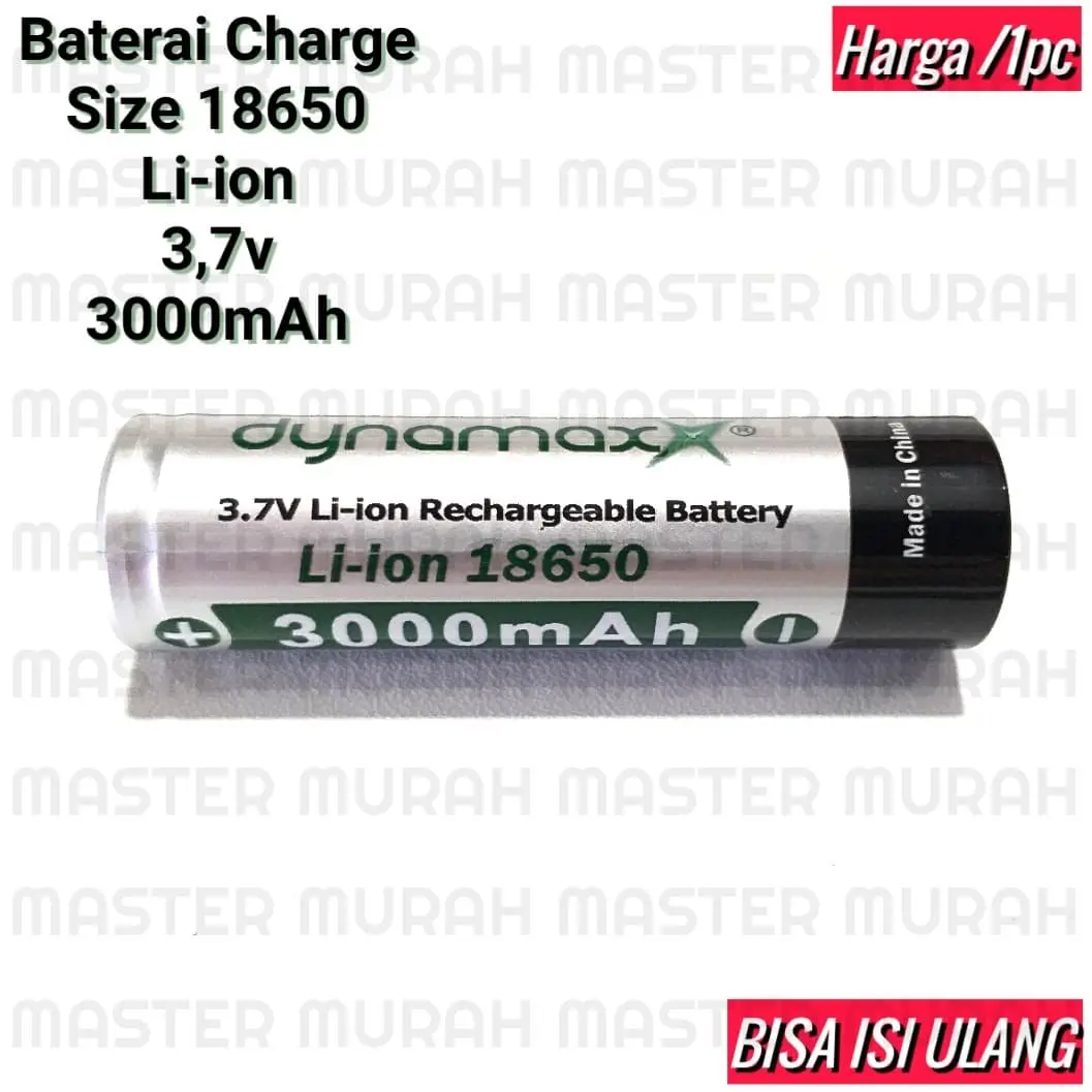 Baterai tipe 18650 3000mAh Dynamax 3,7v