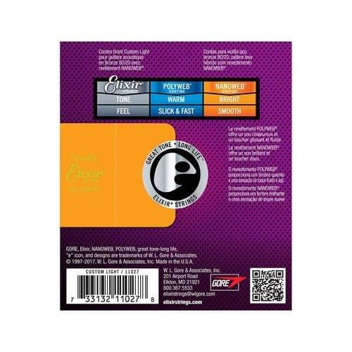 Senar Gitar Elixir Acoustic 11027 Cstm Light (11-52) nano 3