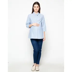 Kemeja Hamil dan Menyusui St.Yves Mom Blouse Detail Stripes