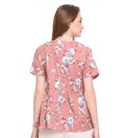 Gambar Basix - Jeanette Floral Printed Blouse with Details - Pink dari Mal Golden Truly Store Kota Administrasi Jakarta Utara 3 Tokopedia
