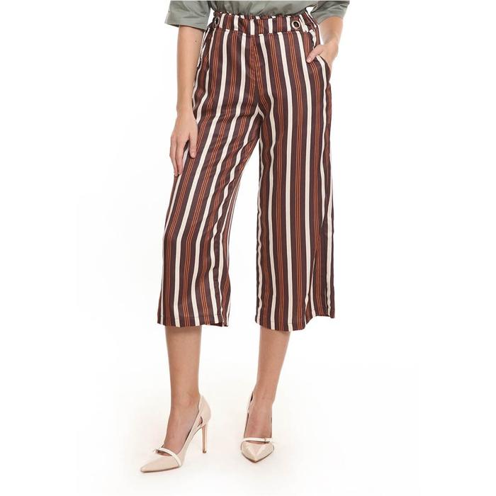 Gambar Basix - Lexie Culotte Brown Stripe - Kulot Salur Warna Coklat dari Mal Golden Truly Store Kota Administrasi Jakarta Utara Tokopedia
