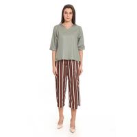 Gambar Basix - Lexie Culotte Brown Stripe - Kulot Salur Warna Coklat dari Mal Golden Truly Store Kota Administrasi Jakarta Utara 4 Tokopedia