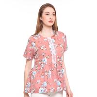 Gambar Basix - Jeanette Floral Printed Blouse with Details - Pink dari Mal Golden Truly Store Kota Administrasi Jakarta Utara 2 Tokopedia