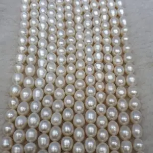 mutiara air tawar oval 8-9 mm (putih) (180)