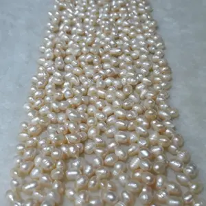 mutiara air tawar zig zag 5-6 mm (peach) (50)