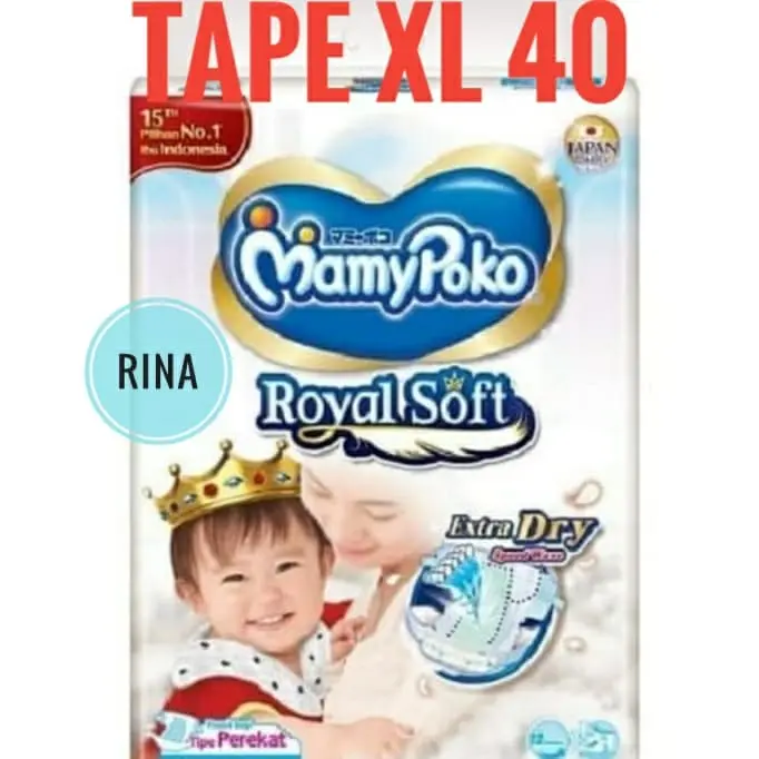 MAMYPOKO TAPE XL 40 / Popok Perekat XL40 Royal Soft