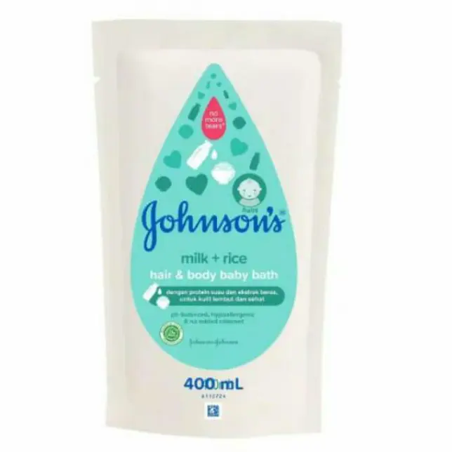 Johnsons Johnson Baby Milk & Rice Hair & Body Bath 400ml Sabun Mandi Bayi Susu Johnson's