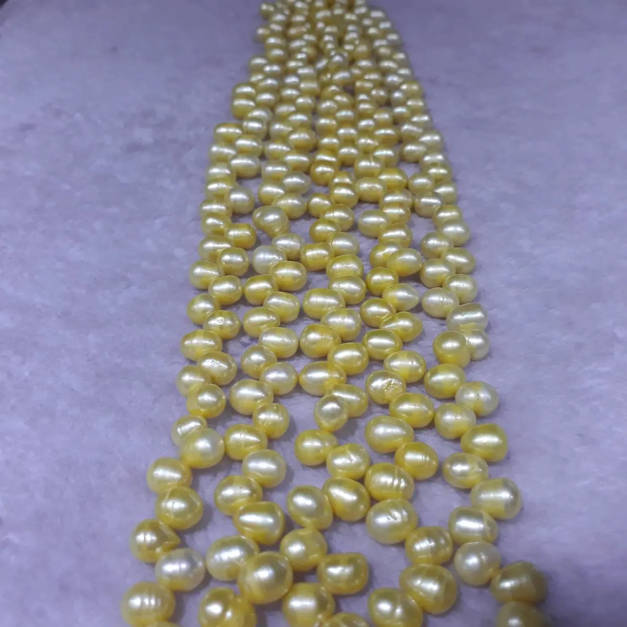 Mutiara air tawar Zig Zag 8mm (kuning) (50)