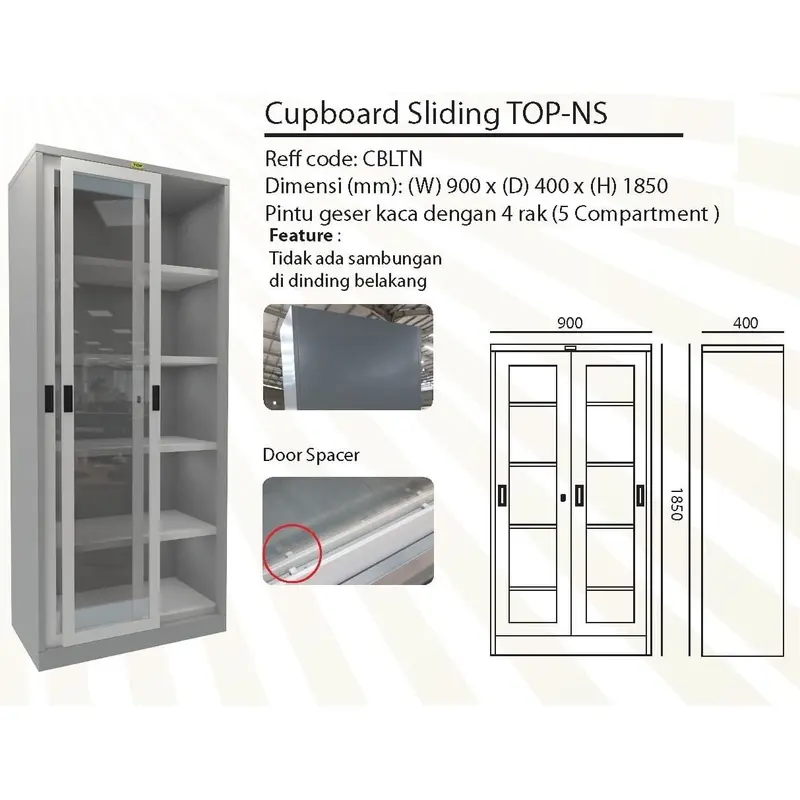 Lemari Arsip Pintu Geser Kaca 4