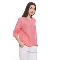 Gambar Basix - Birdella Blouse Pink - Atasan Wanita V-Neck Lengan 7/8 dari Mal Golden Truly Store Kota Administrasi Jakarta Utara 3 Tokopedia
