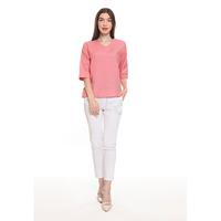 Gambar Basix - Birdella Blouse Pink - Atasan Wanita V-Neck Lengan 7/8 dari Mal Golden Truly Store Kota Administrasi Jakarta Utara 4 Tokopedia