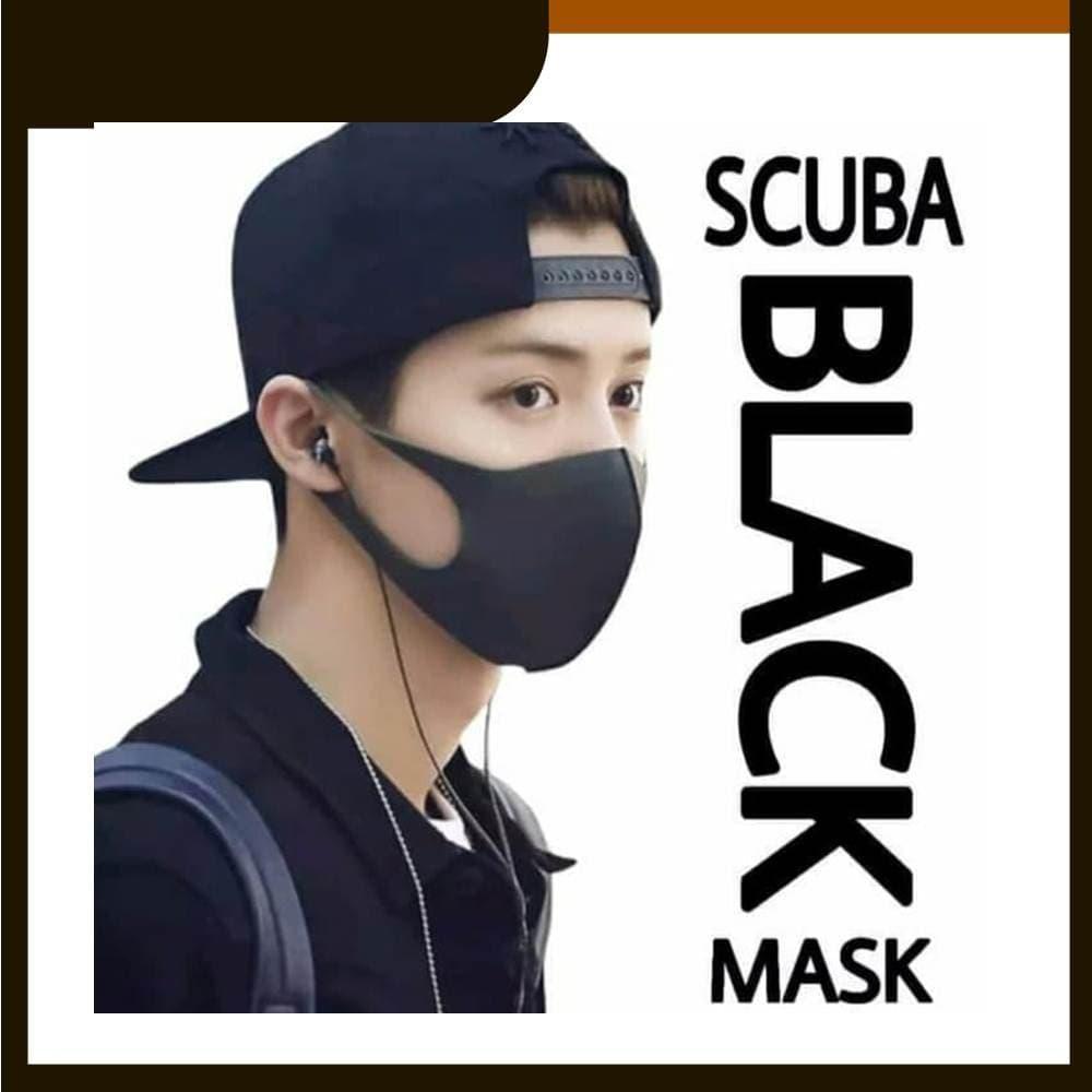 MASKER FASHION KOREA BAHAN SCUBA PREMIUM GRAMASI 320,BISA DICUCI - Paket Satu