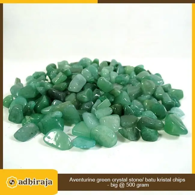 Batu Kristal Aventurine Green Kepingan Precious Stone Chips Large 500g 2