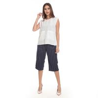 Gambar Basix - Faun Cullote stripe Navy - Kulot Salur Biru Ada Kantong dari Mal Golden Truly Store Kota Administrasi Jakarta Utara 4 Tokopedia